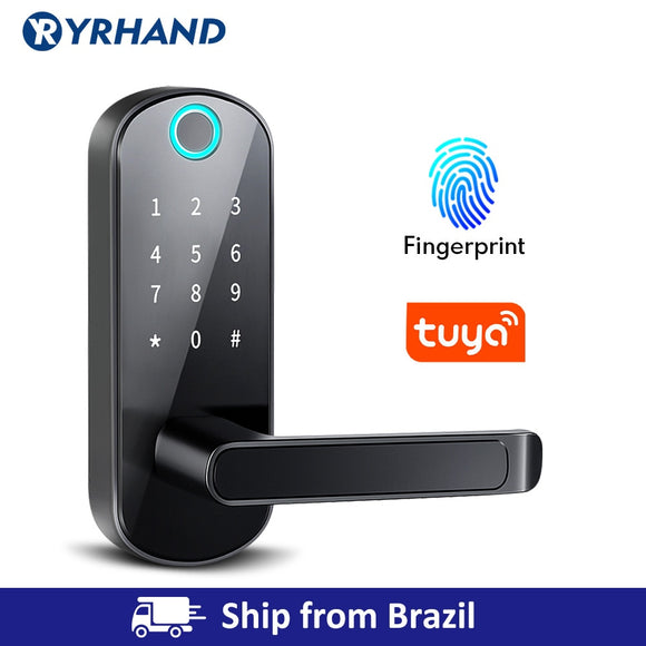 Smart Lock, wifi App pincode Keypad Biometric Fingerprint electronic door lock From Brazil