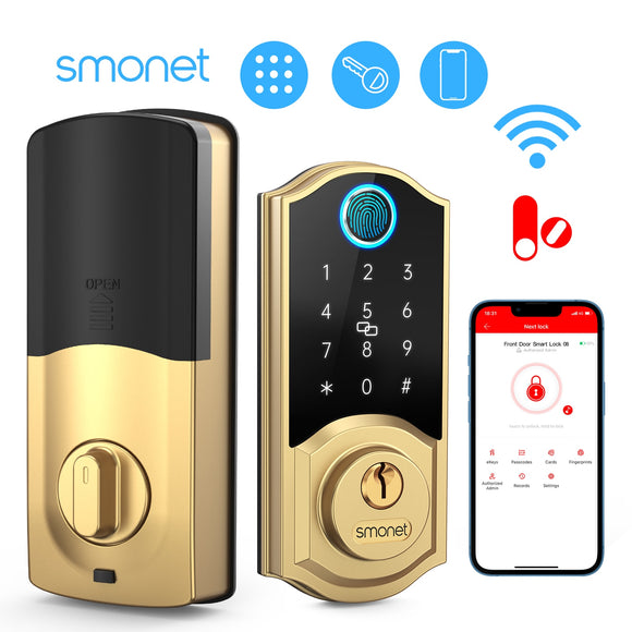 Electronic Smart Lock With Biometric Fingerprint /APP Remotely /IC Card /Password Keypad Unlock Door Latch Deadbolt Locks