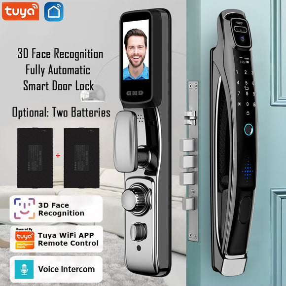 Wifi Tuya APP Face Recognition Smart Door Lock With Camera Video Call Voice Intercom Digital Door Lock Automatic Door Lock